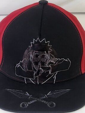 Naruto Jutsu w/Kunai Daggers on Brim Baseball Cap – Rare Black Graphic – Adult